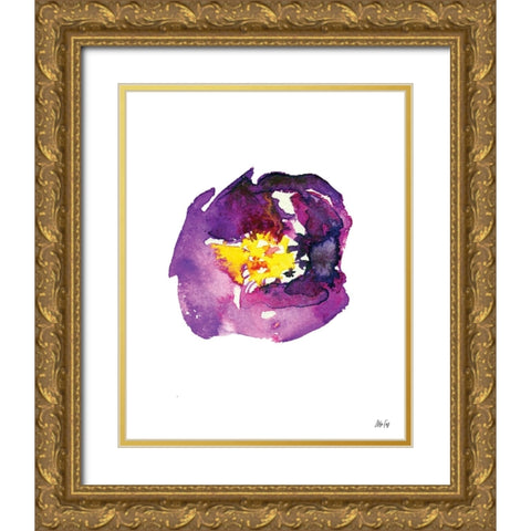 Purple Flower I Gold Ornate Wood Framed Art Print with Double Matting by Fay, Mela