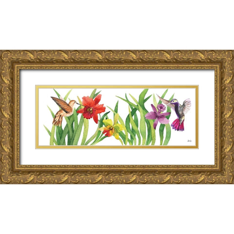 Meadow Gold Ornate Wood Framed Art Print with Double Matting by Fay, Mela