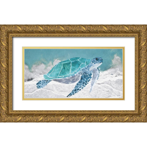 Turtle II Gold Ornate Wood Framed Art Print with Double Matting by Fay, Mela