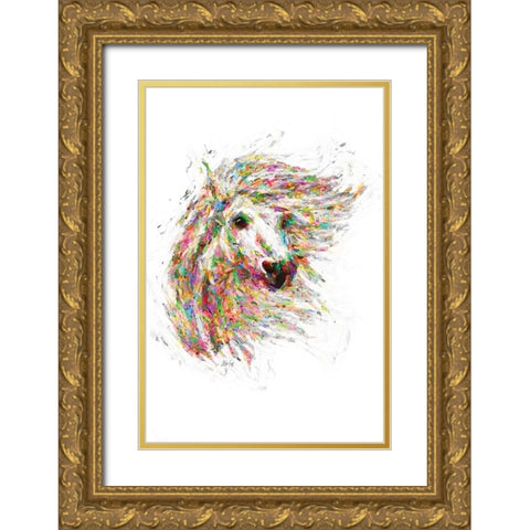 Horse in Color II Gold Ornate Wood Framed Art Print with Double Matting by Fay, Mela