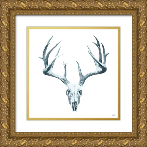 Antlers Full Gold Ornate Wood Framed Art Print with Double Matting by Fay, Mela