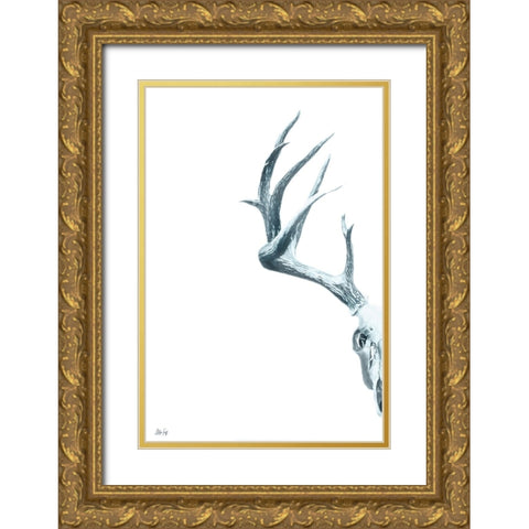 Antlers I Gold Ornate Wood Framed Art Print with Double Matting by Fay, Mela