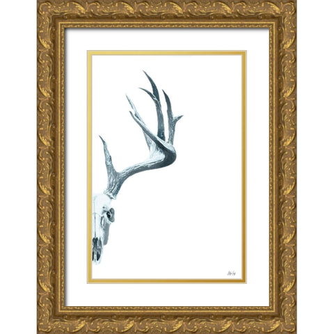 Antlers II Gold Ornate Wood Framed Art Print with Double Matting by Fay, Mela