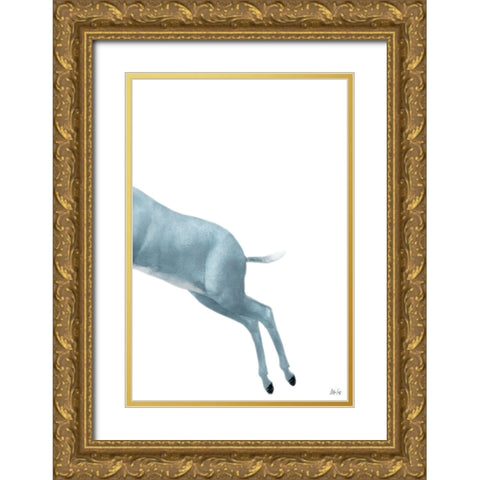 Jumping II Gold Ornate Wood Framed Art Print with Double Matting by Fay, Mela
