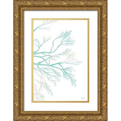 Green Tree II Gold Ornate Wood Framed Art Print with Double Matting by Fay, Mela