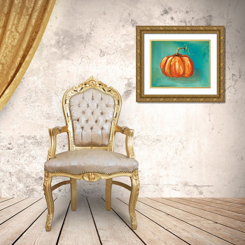 Pumpkin Gold Ornate Wood Framed Art Print with Double Matting by Strong, Molly Susan