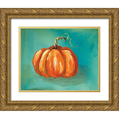 Pumpkin Gold Ornate Wood Framed Art Print with Double Matting by Strong, Molly Susan