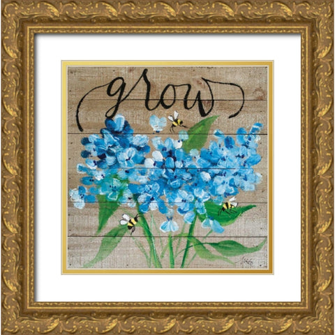 Grow Gold Ornate Wood Framed Art Print with Double Matting by Strong, Molly Susan