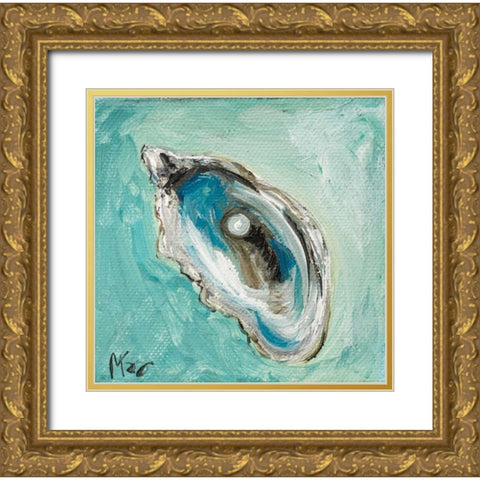 Pearl in Oyster Gold Ornate Wood Framed Art Print with Double Matting by Strong, Molly Susan