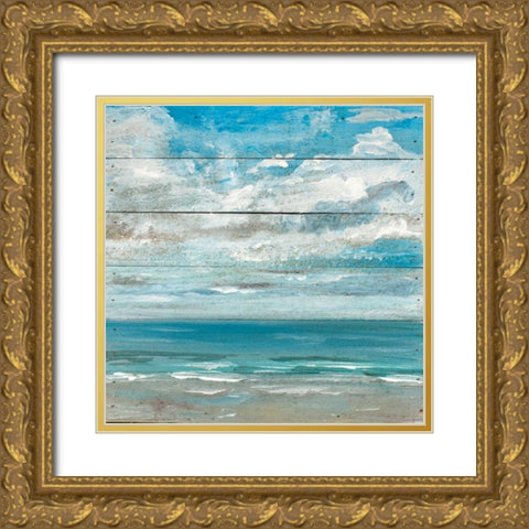Ocean View II Gold Ornate Wood Framed Art Print with Double Matting by Strong, Molly Susan