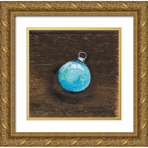 Blue Bulb Gold Ornate Wood Framed Art Print with Double Matting by Strong, Molly Susan