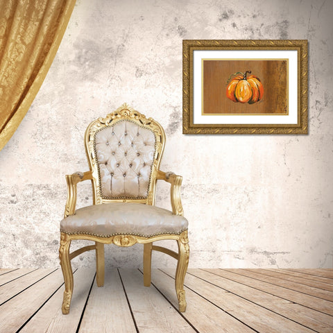 Orange Pumpkin Gold Ornate Wood Framed Art Print with Double Matting by Strong, Molly Susan