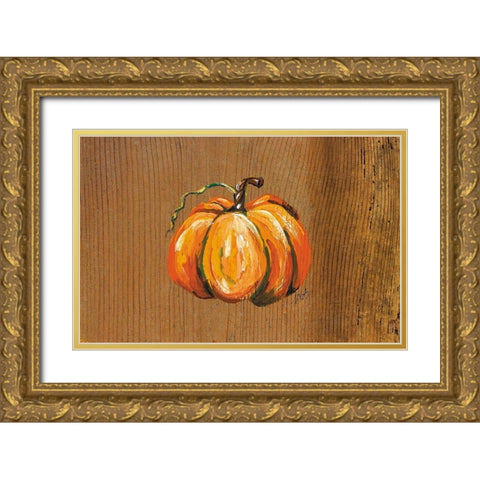 Orange Pumpkin Gold Ornate Wood Framed Art Print with Double Matting by Strong, Molly Susan