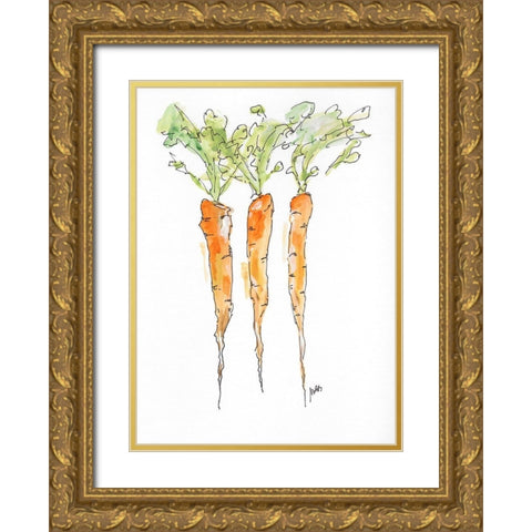 Carrots Gold Ornate Wood Framed Art Print with Double Matting by Strong, Molly Susan