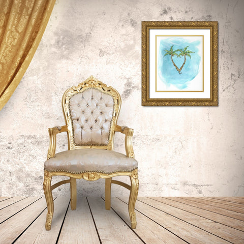 Palm Trees Gold Ornate Wood Framed Art Print with Double Matting by Strong, Molly Susan