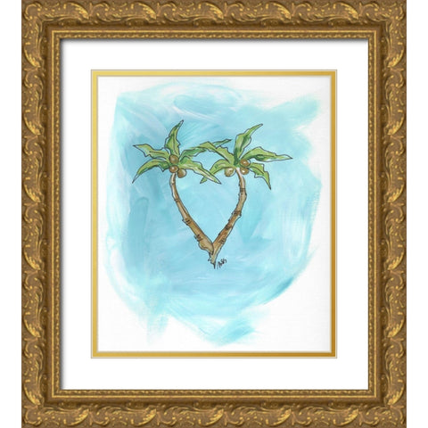 Palm Trees Gold Ornate Wood Framed Art Print with Double Matting by Strong, Molly Susan