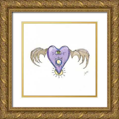 Cursor III Gold Ornate Wood Framed Art Print with Double Matting by Strong, Molly Susan