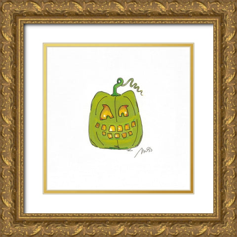 Jack O III Gold Ornate Wood Framed Art Print with Double Matting by Strong, Molly Susan