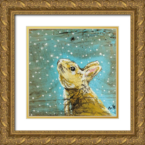 Bunny II Gold Ornate Wood Framed Art Print with Double Matting by Strong, Molly Susan