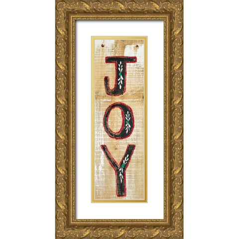 Joy Gold Ornate Wood Framed Art Print with Double Matting by Strong, Molly Susan