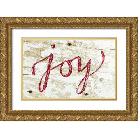 Joy Gold Ornate Wood Framed Art Print with Double Matting by Strong, Molly Susan
