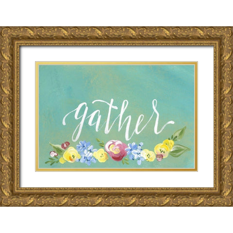 Gather Gold Ornate Wood Framed Art Print with Double Matting by Strong, Molly Susan