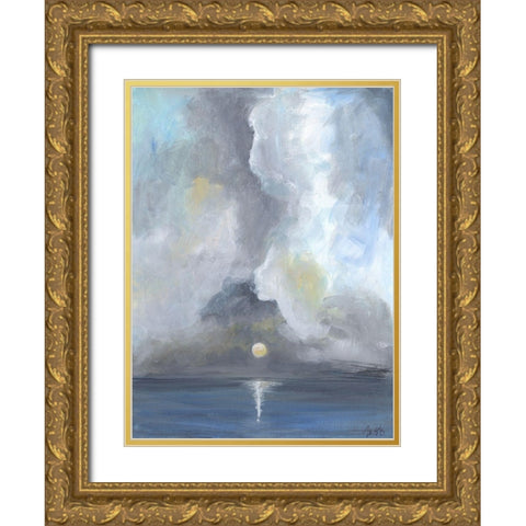 Moonlight I Gold Ornate Wood Framed Art Print with Double Matting by Strong, Molly Susan