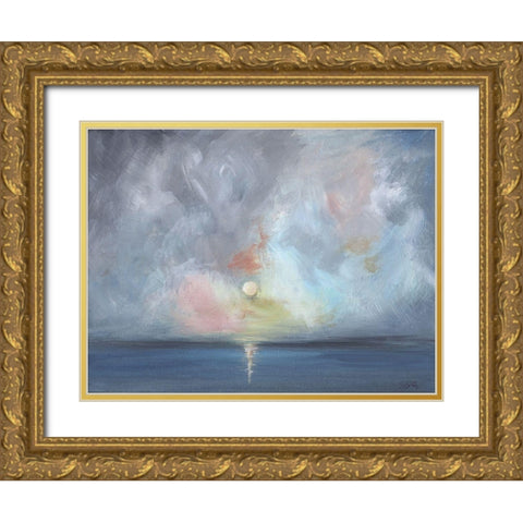 Moonlight III Gold Ornate Wood Framed Art Print with Double Matting by Strong, Molly Susan