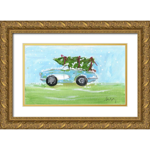 Convertible Christmas Gold Ornate Wood Framed Art Print with Double Matting by Strong, Molly Susan