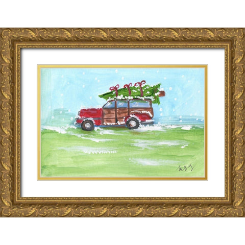 Woody Gold Ornate Wood Framed Art Print with Double Matting by Strong, Molly Susan