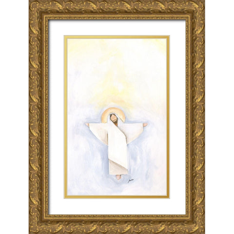 Cross Gold Ornate Wood Framed Art Print with Double Matting by Strong, Molly Susan