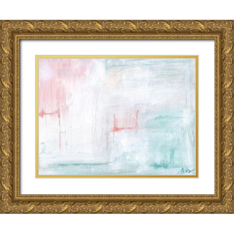 Pastel Abstract II Gold Ornate Wood Framed Art Print with Double Matting by Strong, Molly Susan