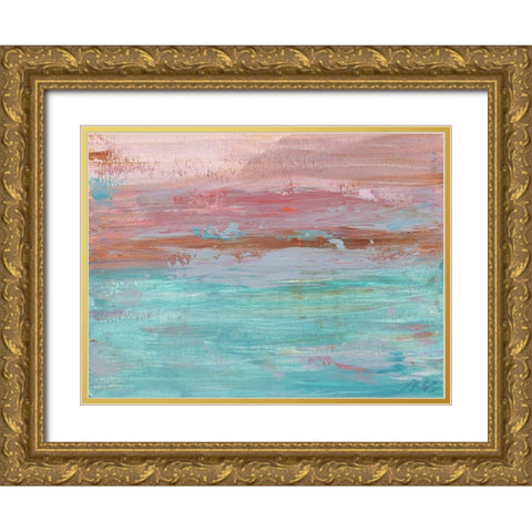 Abstract Gold Ornate Wood Framed Art Print with Double Matting by Strong, Molly Susan