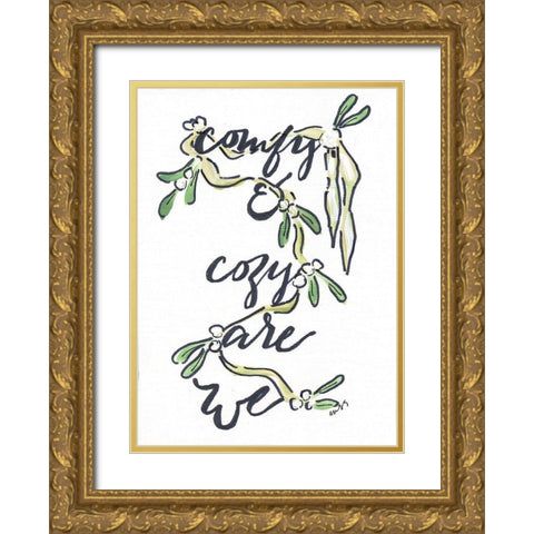 Comfy and Cozy Gold Ornate Wood Framed Art Print with Double Matting by Strong, Molly Susan