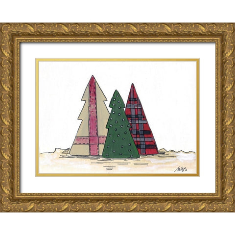 Trees Gold Ornate Wood Framed Art Print with Double Matting by Strong, Molly Susan