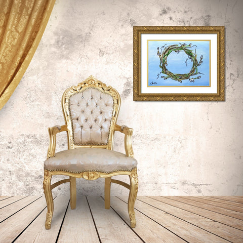 Wreath Gold Ornate Wood Framed Art Print with Double Matting by Strong, Molly Susan