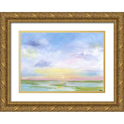 Sunrise Gold Ornate Wood Framed Art Print with Double Matting by Strong, Molly Susan