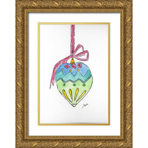 Ornament II Gold Ornate Wood Framed Art Print with Double Matting by Strong, Molly Susan