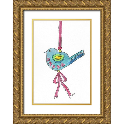 Ornament IV Gold Ornate Wood Framed Art Print with Double Matting by Strong, Molly Susan