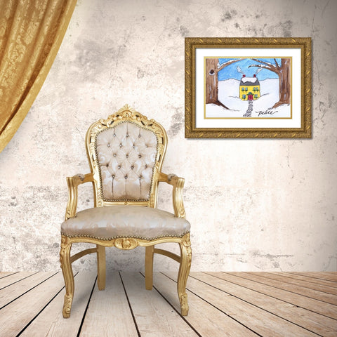 Peace Gold Ornate Wood Framed Art Print with Double Matting by Strong, Molly Susan