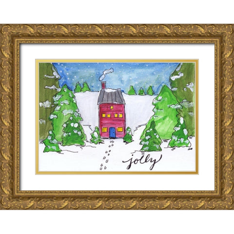 Jolly Gold Ornate Wood Framed Art Print with Double Matting by Strong, Molly Susan