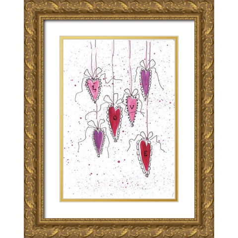 Love   Gold Ornate Wood Framed Art Print with Double Matting by Strong, Molly Susan