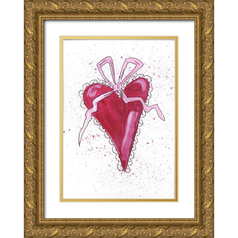 Valentine Gold Ornate Wood Framed Art Print with Double Matting by Strong, Molly Susan