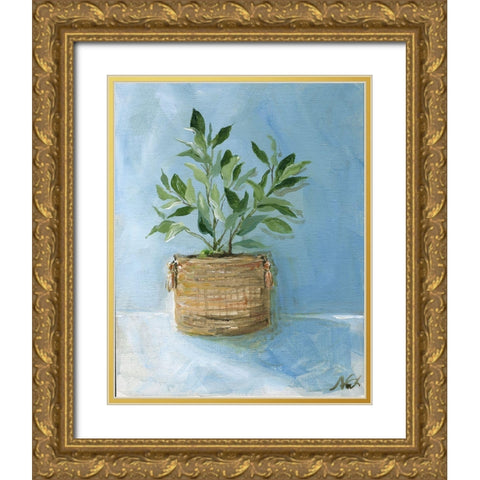 Potted Plant Gold Ornate Wood Framed Art Print with Double Matting by Strong, Molly Susan