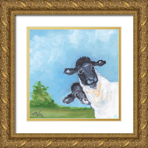 Peeking Gold Ornate Wood Framed Art Print with Double Matting by Strong, Molly Susan