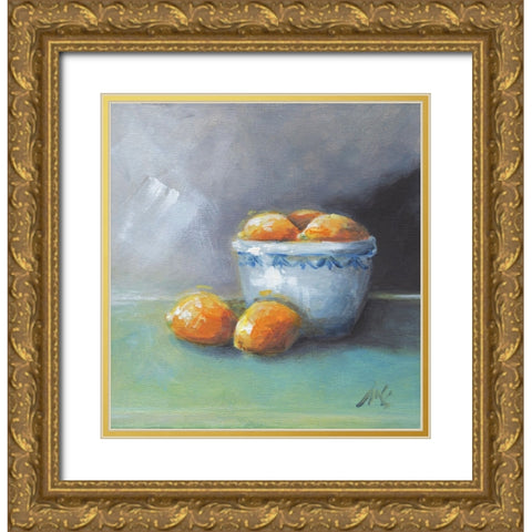 Bowl of Sunshine Gold Ornate Wood Framed Art Print with Double Matting by Strong, Molly Susan