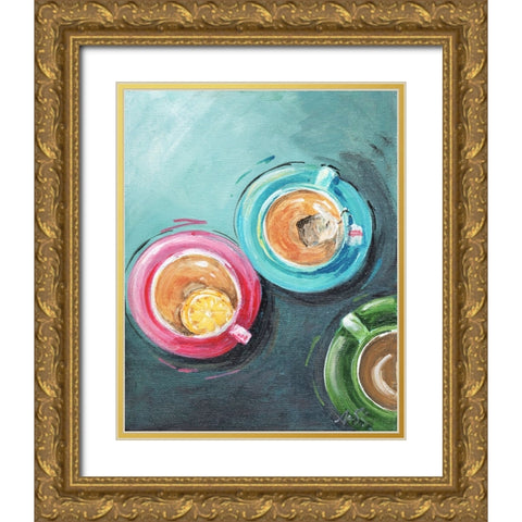Tea Time Gold Ornate Wood Framed Art Print with Double Matting by Strong, Molly Susan