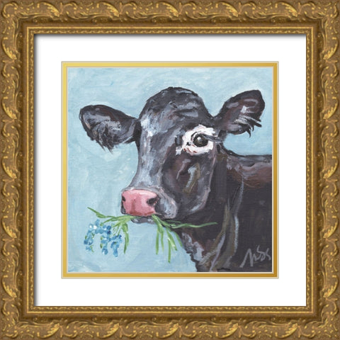 Bluebells Gold Ornate Wood Framed Art Print with Double Matting by Strong, Molly Susan