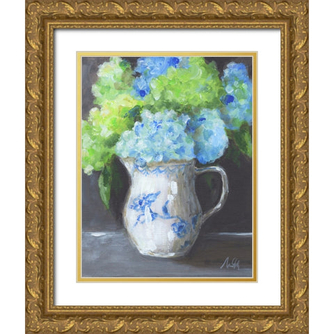 Blue for Days Gold Ornate Wood Framed Art Print with Double Matting by Strong, Molly Susan