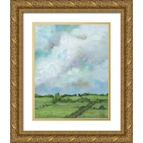 Winding Road Gold Ornate Wood Framed Art Print with Double Matting by Strong, Molly Susan